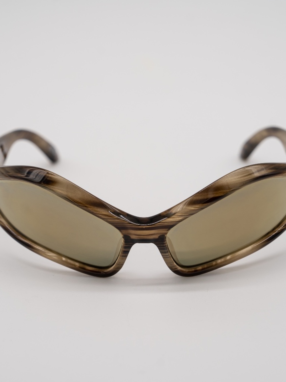 Balenciaga Fennec Oval Havana Bronze Sunglasses BB0314S Shield Frame